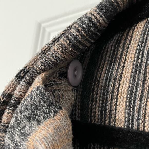 Striped Poncho Open-Front Cardigan - Size S - Picture 5 of 6